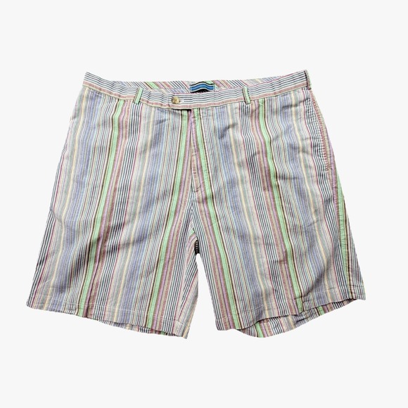 Peter Millar Other - Peter Millar Mens Colorful Striped Cotton Shorts Size 40 Pockets Multicolor
